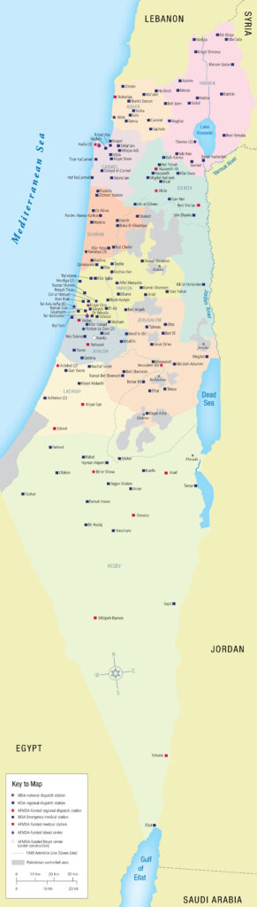 AFMDA Israel Stations map