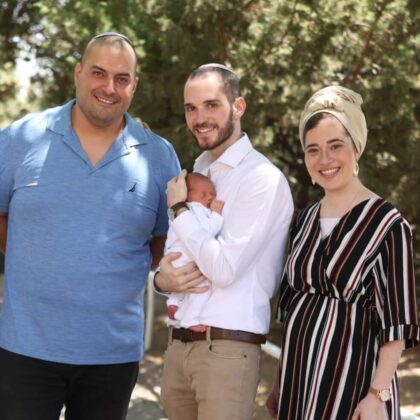Son of couple who lost first baby in terror attack has a brit today.