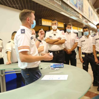 Watch video depicting Covid testing preparations for Israeli pilgrimage to Ukraine.