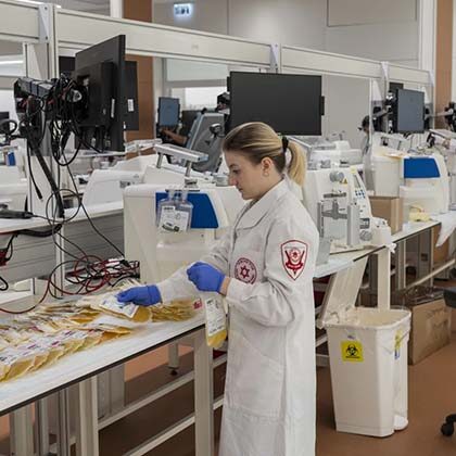 Israel’s fortified underground blood bank processes unprecedented amounts as troops move into Gaza