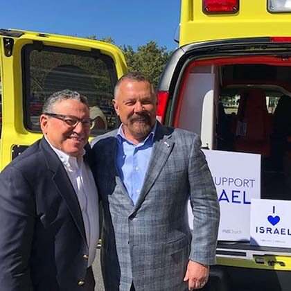 Church rushes ambulance to Israel in response to Hamas attacks.