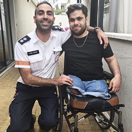 Critically wounded IDF reservist reunites with MDA paramedic who saved his life.