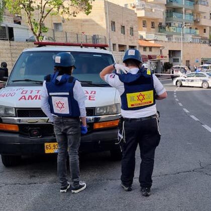 MDA treats victims of pre-Passover car ramming terror attacks.