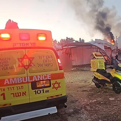 MDA declares two men dead in Nahariya after being hit by a rocket.