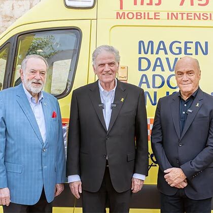 Franklin Graham leads ceremony as Samaritan’s Purse gives armored “bulletproof” ambulance to Israel.