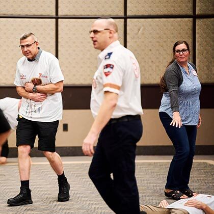 Community leaders gather for training on mass-casualty attacks.