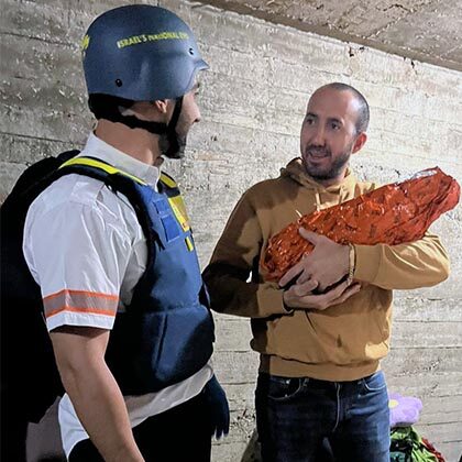 MDA team delivers baby, sprints him to shelter minutes later.